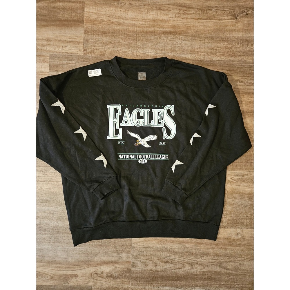 Philadelphia Eagles Gameday Couture Sweatshirt Women's Size L Rhinestone Stars
